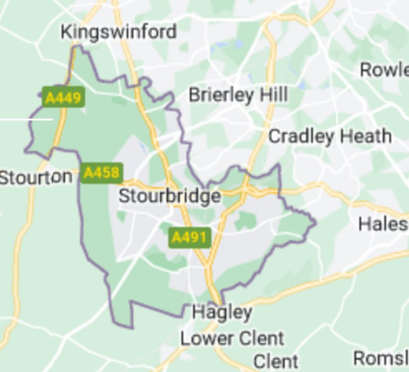 Heart Felt Senior Home Care Contact Map - Stourbridge Areas